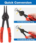 Snap Ring Pliers Set 10 Piece Kit For Internal And External Retaining Rings With Bent And Straight Tips Heavy Duty Tools