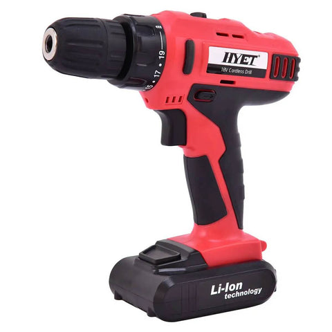 18V cordless drill with ergonomic handle, keyless chuck, and variable speed dial; Ready For Any Rig This Badass 18V Cordless Drill And Driver Delivers Killer Torque Through Its Feather Touch Variable Speed Dial And Dependable 3/8 Inch Keyless Chuck Setup Paired With A Glowing Led Work Lamp.