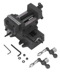 Saskate Cross Slide Machine Vise 3 Inch Cast Steel Bench Vise For Milling Drill Press With Precision Handwheel 01mm Increments