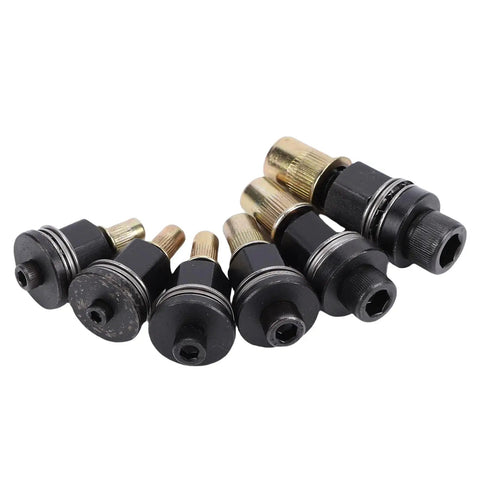 Multi-Size Rivet Nut Mandrel Set With Hex Rivet Heads, Hand Rivnut Tool Mandrels, sizes 10-24, 6-32, 8-32, 5/16-18, 1/4-20, 3/8-16
