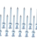 12Pcs Heavy Duty Lawn Aerator Shoes With Deep Penetration Spikes Soil Loosening Tool For Grass Aeration And Compaction Relief Garden And Patio Ideal For Home Lawns And Professional Landscape Projects Easy Install, showing 12 metal spikes with nuts for lawn aerator shoes.