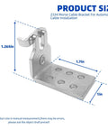 Universal Throttle Cable Bracket And Clamp For Marine And Auto Use, Built Tough Metal Mount That Fits TRANSDAPT 2334 Bracket And Dometic Boat Clip Assembly, Measures 1.82 Inch By 1 Inch By 1.22 Inch, Heavy Duty. 2334 Morse cable bracket size diagram with 1.7in x 1in x 1.265in measurements