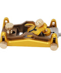 Rock Solid Aluminum Short Planer For Fine Woodworking, adjustable hand plane in gold and brown, designed for smooth edges.