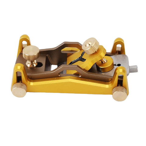 Rock Solid Aluminum Short Planer For Fine Woodworking, adjustable hand plane in gold and brown, designed for smooth edges.