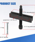 Detail view of Hardcore Auto Gear And Pulley Puller Set With Shaft Protector dimensions and specifications including sizes.