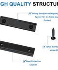 Heavy Duty Neodymium Bar Magnets With Screw Holes Six Pack 80 Lbs Capacity For Cabinets And Metal Shelves, Super Strong Magnetic Hold For DIY Projects, Long Lasting Powerful Cabinet Magnets: black coated steel bar magnet with screw holes and M3 screw