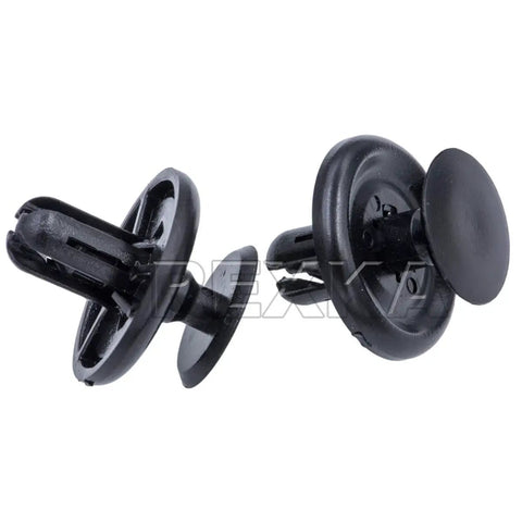 Close-up of 20 Pack Push In Engine Splash Shield Fender Liner Trunk Lid Trim Retainer Clips 90467-07201 for Toyota Lexus models.