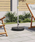 Heavy Duty Round Black Granite Umbrella Base For Outdoor Patios And Tables, Built To Last For Maximum Stability In Wind And Rain