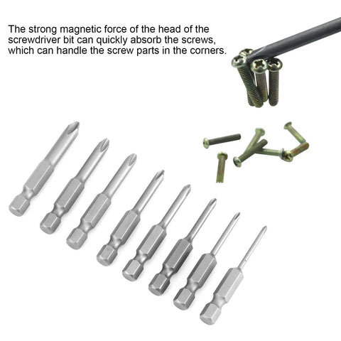 Top Notch 8 Pcs Chrome Vanadium Screwdriver Bit Set With S1/4 Inch Shank For Electric Drill And Home Rides Plus Auto Work Durable Phillips Cross Bits That Get The Job Done Fast Without Breaking A Sweat, magnetic tips holding screws