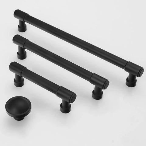 Matte Black Cabinet Pulls 10 Pack 5 Inch 128mm Hole Centers Aluminum Kitchen Cabinet Handles for Doors Drawers