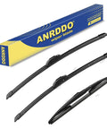 Three Pack Windshield Wiper Blades Replacement For Kia Sportage 2017 Through 2022 And Hyundai Santa Fe 2019 Through 2023 OE Style U J Hook
