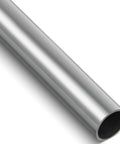 Stainless steel round tubing, 1-1/2 in OD, 0.06 in wall, 2 ft length, brushed finish