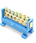 Seven Position Terminal Block Bus Bar With Brass Screw Terminals For DIN Rail Grounding Strip Easy Snap In Mount