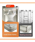 Durable Rock Solid Tabletop Vacuum Sealer Machine For Fresh Food Preservation With Game Changing Heat Wrapping and Hassle Free Commercial Grain Packaging Press Tool showing stainless steel vacuum chamber and welding details.