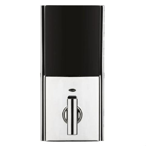 Rear view of Contemporary Keypad SmartCode Deadbolt Lock With SmartKey Security And ZigBee Three Point Zero, polished chrome finish