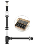 Bathroom Sink Stopper P Trap Complete Set Adjustable One And One Quarter Bottle Trap Solid Brass Drain Kit With Tube And Pop Up Stopper Matte Black No Overflow Includes All Parts For Easy Install in disassembled view with packaging