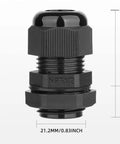 Waterproof 12 Pack One Half Inch NPT Cable Gland Set With Adjustable 6-12mm Glands Nylon Joints And Gaskets For Indoor Outdoor Use Reliable Weatherproof Sealing, 1/2 NPT black nylon gland