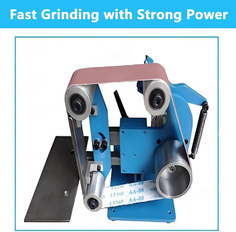 Xoiasth 750W Brushless Electric Belt Sander With 915 X 50mm Sanding Belt And Stainless Steel Workbench. 6500 Rpm Speed showing strong power grinding design.