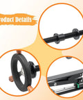 Heavy Duty Badass Bench Screw Vise With Quick Inertia Crank Wheel and Double Brace Brackets showing crank wheel and steel drive shaft details.