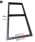 Rock Solid Metal Floating Shelf Bracket, Ceiling And Wall Mounted Storage Rack, Heavy Duty Hanging Shelf Support Kit, Black Three Pack showing 80cm metal frame size.