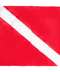 Safety Diver Down Flags 2 Pack Polyester 420D with red background and white diagonal stripe, size 20x24 inches.