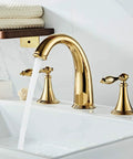 Solid Brass Widespread Bathroom Faucet With High Arc Deck Mount, 3-Hole 2-Handle Lavatory Faucet, Ceramic Valve, Nickel Plated Finish