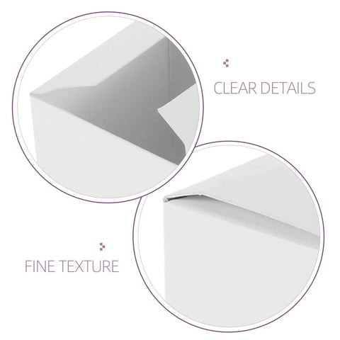 Close-up of white buckle-bottom design on White Square Cardboard Boxes Set Of 10 Easy Assembly Packaging Boxes For Essential Oils Coffee Cups Candles And Gifts Giftable Multipurpose Small Business Packaging Supplies For Retail, showing clear details and fine texture.