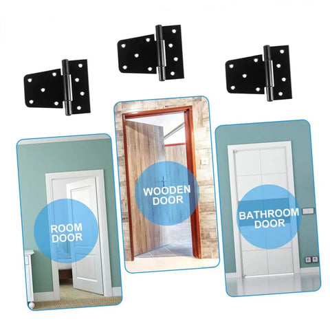 T Shaped Black Painted Door And Window Hinges Three And A Half Inch Heavy Duty Slotted Bearing Hinge for doors and gates