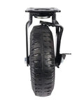 Heavy Duty Eight Inch Pneumatic Rubber Caster With Secure Side Brake And Quick Stem Base For No Sweat Cart Upgrades Or Bedroom Furniture Tweaks Rolls Smooth As Butter Always close-up of wheel and brake system.