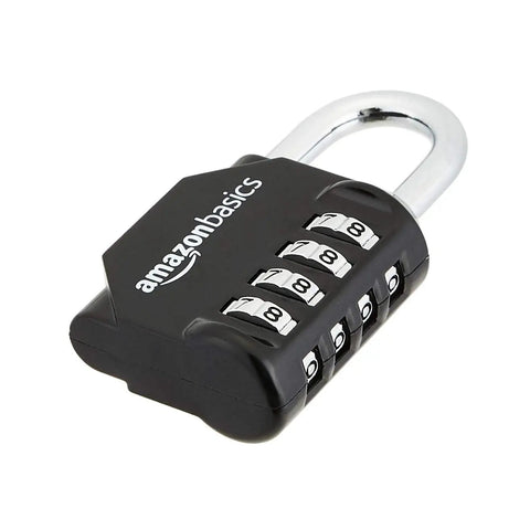 Four Digit Combination Lock Black Two Pack With Easy Read Side Window Durable Zinc Alloy Build 10,000 Codes For Luggage Gym Lockers Bikes And More Everyday close up