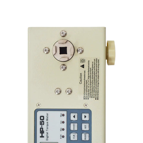 Smart Torque Tester For Bottle Lid Torsion Meter With Digital Peak Measurement From 0.5 To 45.0 Lbf In, AC 110 To 240V, Electric Wrench Style Tool For Repairing And Precision Torque Calibration, Adjustable Alarm And Multi Unit Readout, front view