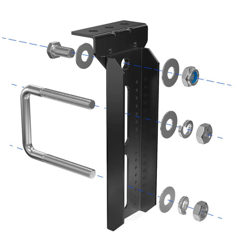 Rock Solid Universal 4 Pcs 8 Inch Boat Trailer Bunk Brackets With Swivel Top U Bolt Kit For Pontoon And Jet Hulls with hardware parts.