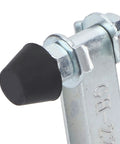 Close-up of Tough As Nails Horizontal Toggle Clamp With Quick Release Lever for woodworking, showing durable steel build and rubber tip.
