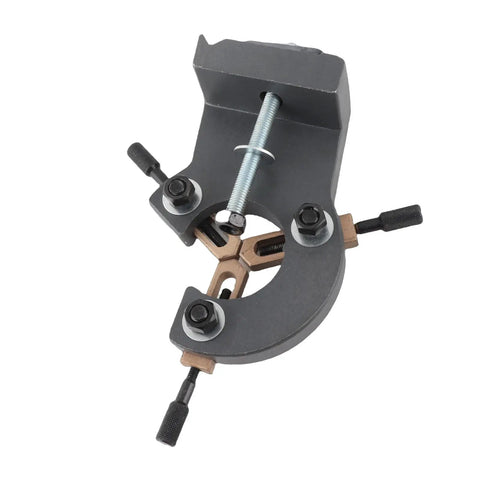 Rugged Mini Lathe Steady Rest With Rock Solid Aluminum Alloy Body And Triple Point Stability For Precision Wood Metal Turning On 0618 CJ 7X12 7X14 3B Bench Lathes, angled view