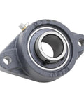 Two Pack Flange Mounted Cast Iron Bearing With 1 3 8 Inch Bore, Two Bolt Flange Style, UC20722 Compatible, Heavy Duty Machinery Bearing