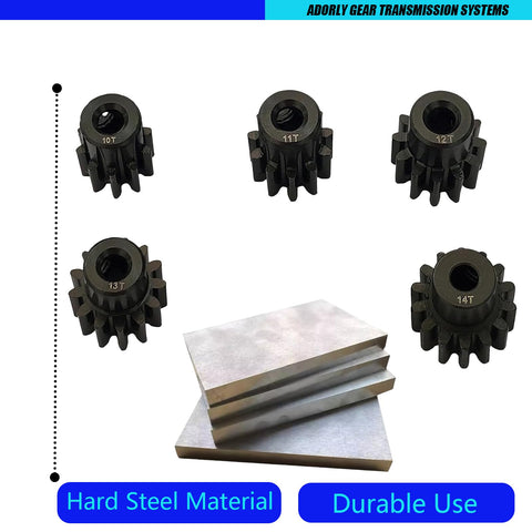 32P 3mm RC Pinion Gear Set 10T 11T 12T 13T 14T Beefed Up Hardened Steel For 1 To 10 Scale Traxxas Rustler Slash Stampede 4X4 VXL Ultimate TRX4 TRX6 ST Rally Upgrades Parts