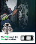 Mechanic installing Rear Wheel Bearing Hub Assembly 512437 Pair Fits Hyundai Azera 2011 2017 Sonata 2010 2014 Tucson with ABS 5 Lug