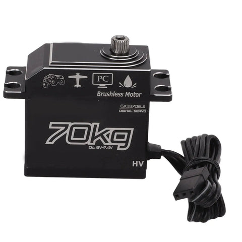 Beast Mode 70Kg Brushless Digital Servo with black housing and wire, designed for 1/8 and 1/10 RC crawler use.