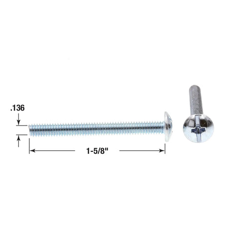 Premium Zinc Plated Steel Machine Screws With Truss Head And Slotted Phillips Combo Drive 8 32 By 1 5 8 Inch Length Pack Of 75 showcasing dimensions.
