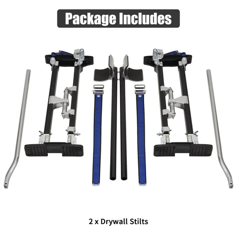 Package includes Height Adjustable Drywall Stilts You Can Rely On 24 to 40 Inch Aluminum Lifts for Painting and Finishing