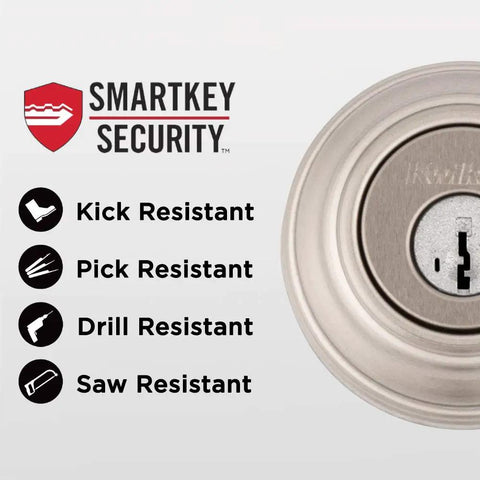 Juno Keyed Entry Door Knob And Single Cylinder Deadbolt Combo With Microban Antimicrobial Protection SmartKey Security features