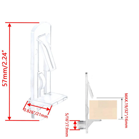 Heavy Duty Clear Shelf Support Pegs With Self Locking Grip For 5/16 Inch Holes And 19/32 Inch Thick Shelves Rock Solid 50 Pack transparent shelf clips dimensions.