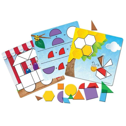 Shapes Dont Bug Me Geometry Activity Set With 136 Pieces For Kids Ages 5 And Up Learn Geometry Through 14 Shapes In 7 Colors 20 Double Sided Cards