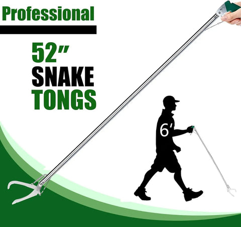 52 Inch Heavy Duty Snake Tongs With Wide Jaw Gripper Reptile Catcher And Rattlesnake Grabber Pro Grade Extra Long Handling Tool Featuring A Non Slip Grip For Safe Distance And Confident Easy Snake Handling