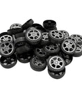 40 Piece Plastic Toy Wheels With Metal Shafts And Axles For RC Cars DIY Model Building Projects 28mm Wheel Diameter 2mm Shaft Hole 100mm Axles