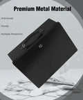 Fireproof Document Safe Box With Key Lock, Heavy Duty Portable Lock Box for Home or Travel, premium metal material emphasized