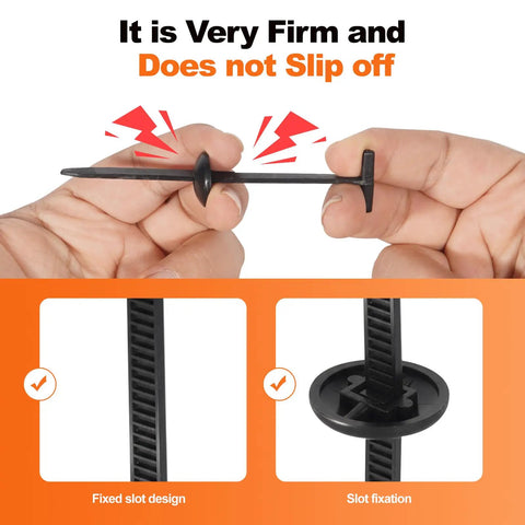 Close-up of Nylon Universal Cable Tie Buckle Kit 50 Pcs Heavy Duty Pro Grade Fasteners showing grip features