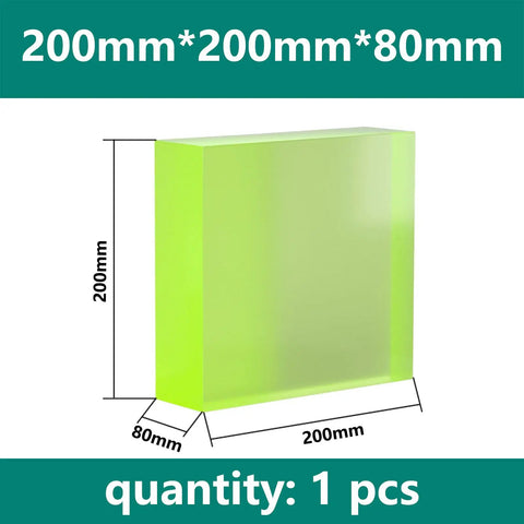 Rock Solid Polyurethane Block 200X200mm Urethane Square Stock For Industrial Fabrication Cnc Machining Wear Pad Spacer visible at 80mm thick.