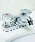 Easy Push Centerset Metering Faucet No-Fuss Built To Last With Lead-Free Brass ADA Compliant Vandal-Resistant Handles NSF Certified