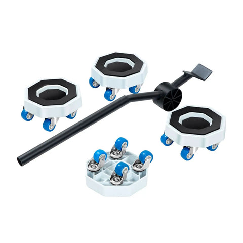 Heavy Duty Furniture Sliders And Appliance Moving Wheels With Reinforced Metal Build And Dual Ball Bearings for smooth gliding on floors.